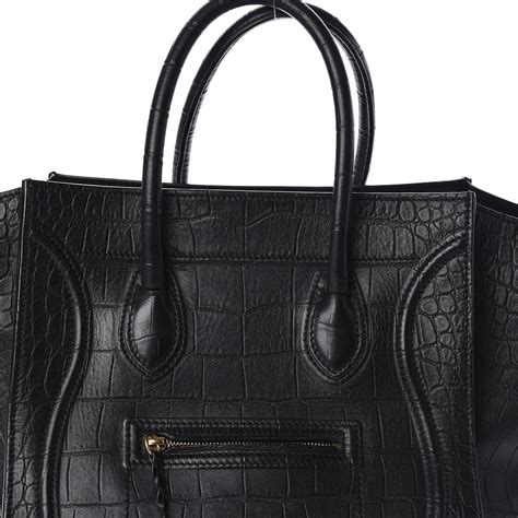 CELINE Crocodile Embossed Calfskin Medium 